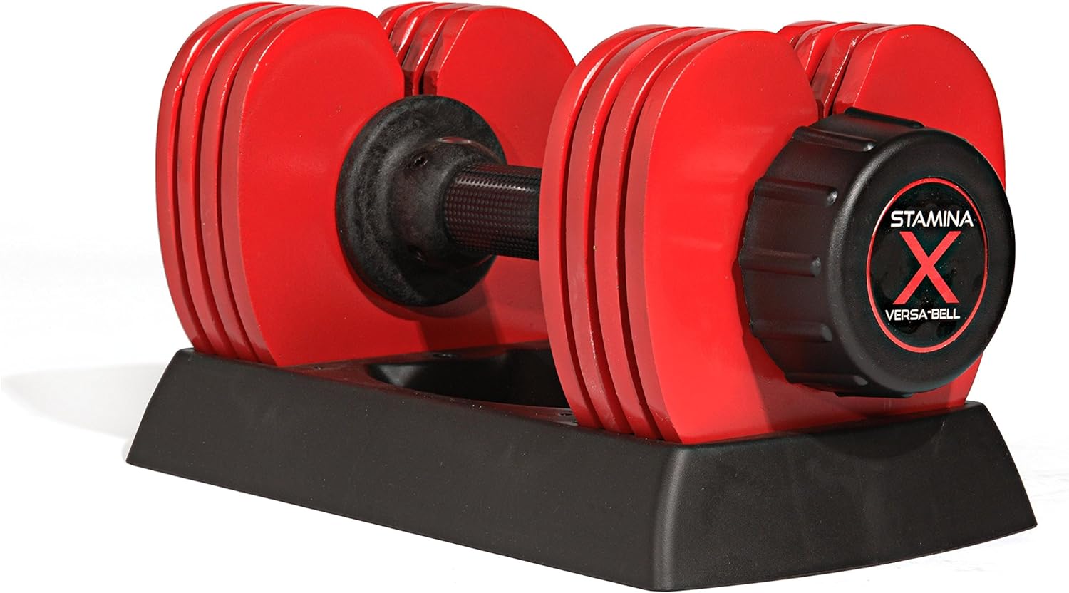 Stamina X Versa-Bell Adjustable Dumbbell 10-50 lb w/ Smart Workout App - 9 in 1 Adjustable Weight Set - Strength Training Equipment for Home Gym Weightlifting