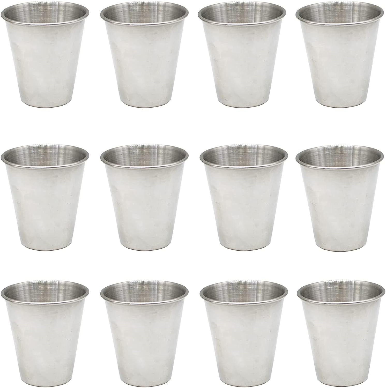 Yansanido 12 Pcs 2.4 Ounce (70ml) Stainless Steel Shot Drinking Cups for Drinking Beer and Wine (12 pcs -2.3 Ounce)