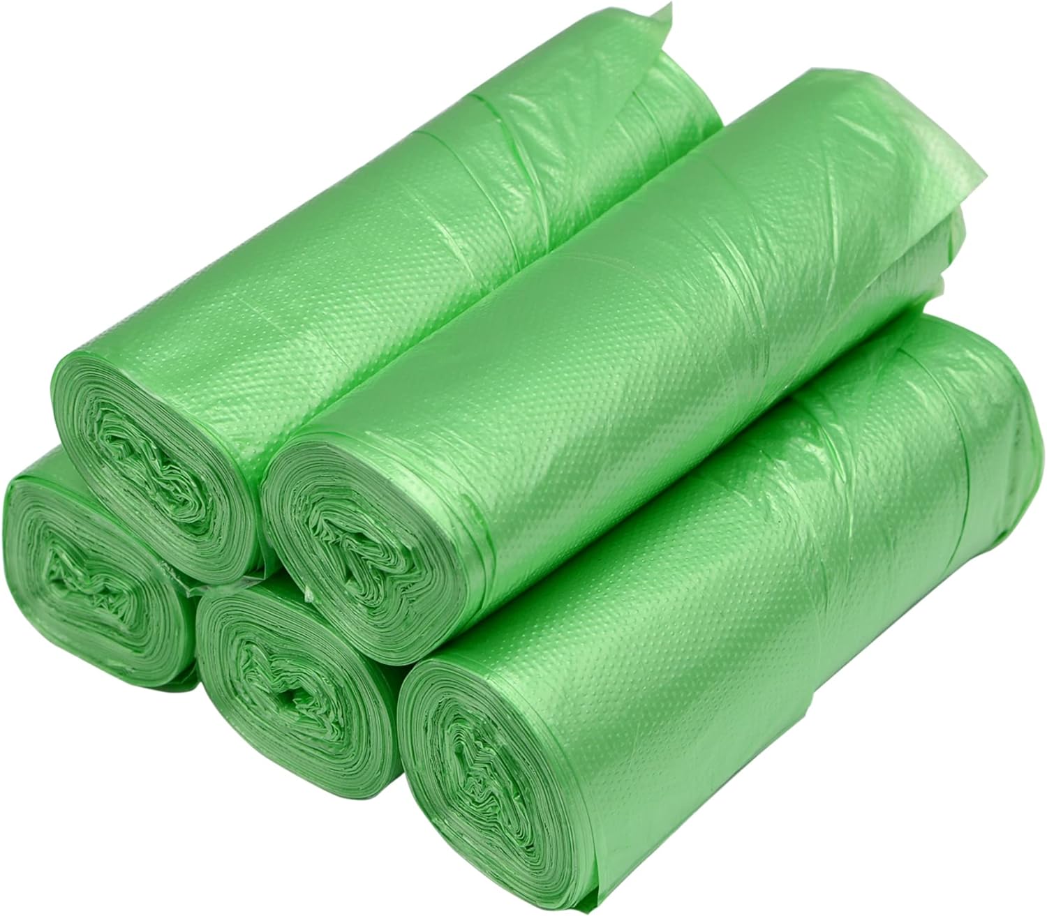 Kitchen Garbage Bags and Green Trash Bag, 100 Counts 4 Gallon 45x60Cm Kitchen Trash Bags with Handles for Bathroom Trash Bags, Small Trash Bags, Contractor Bags (100pcs Green 45x60CM)