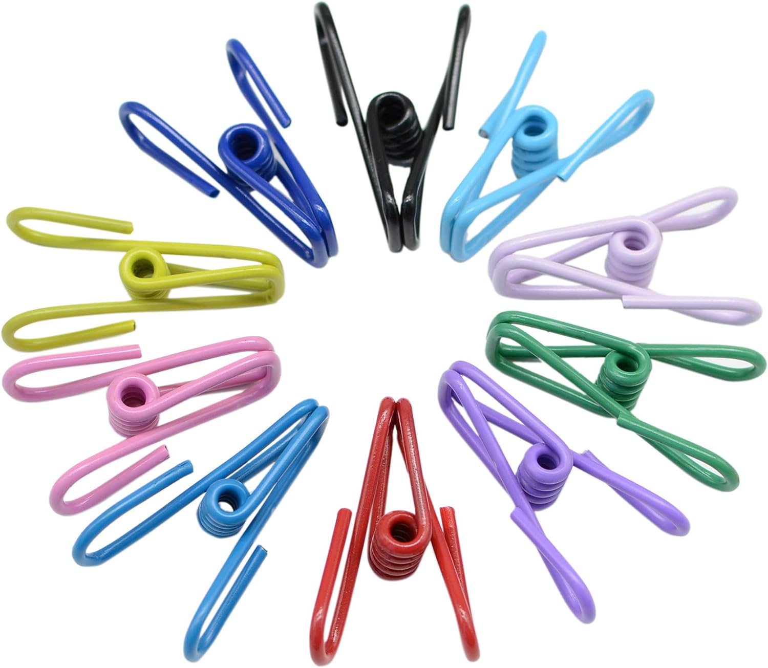 Chip Clips, 30 Pcs 2 Inch 10 Different Random / Mixed Colors Utility Metal Clips PVC-Coated High Elasticity Good Persistence for Clothespins Paper / Food Bag Clips Clothes Pins( 30pcs)