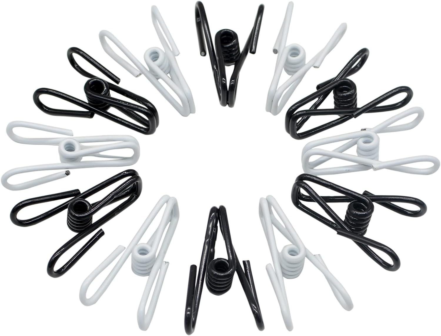 Chip Clips, 20 Pcs 2 Inch Black + White Utility Matel Clips PVC-Coated High Elasticity Good Persistence for Clothespins Paper Clips Food Clips Bag Clips Clothes Pins(10 Pcs Black + 10 Pcs White 20pcs)