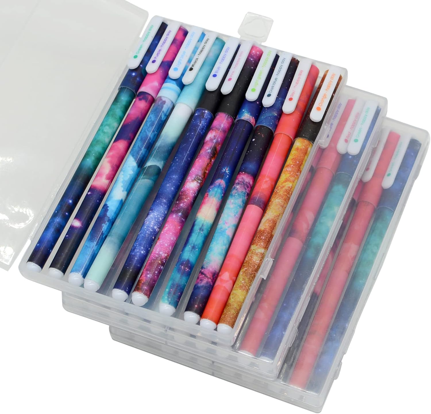 Yansanido Fluent Writting Pen, 10 Pcs 0.38 mm 10 Color Ink Rolling Ball Cute Gel Ink Pen for Student and School Office Supplies(D) (30)