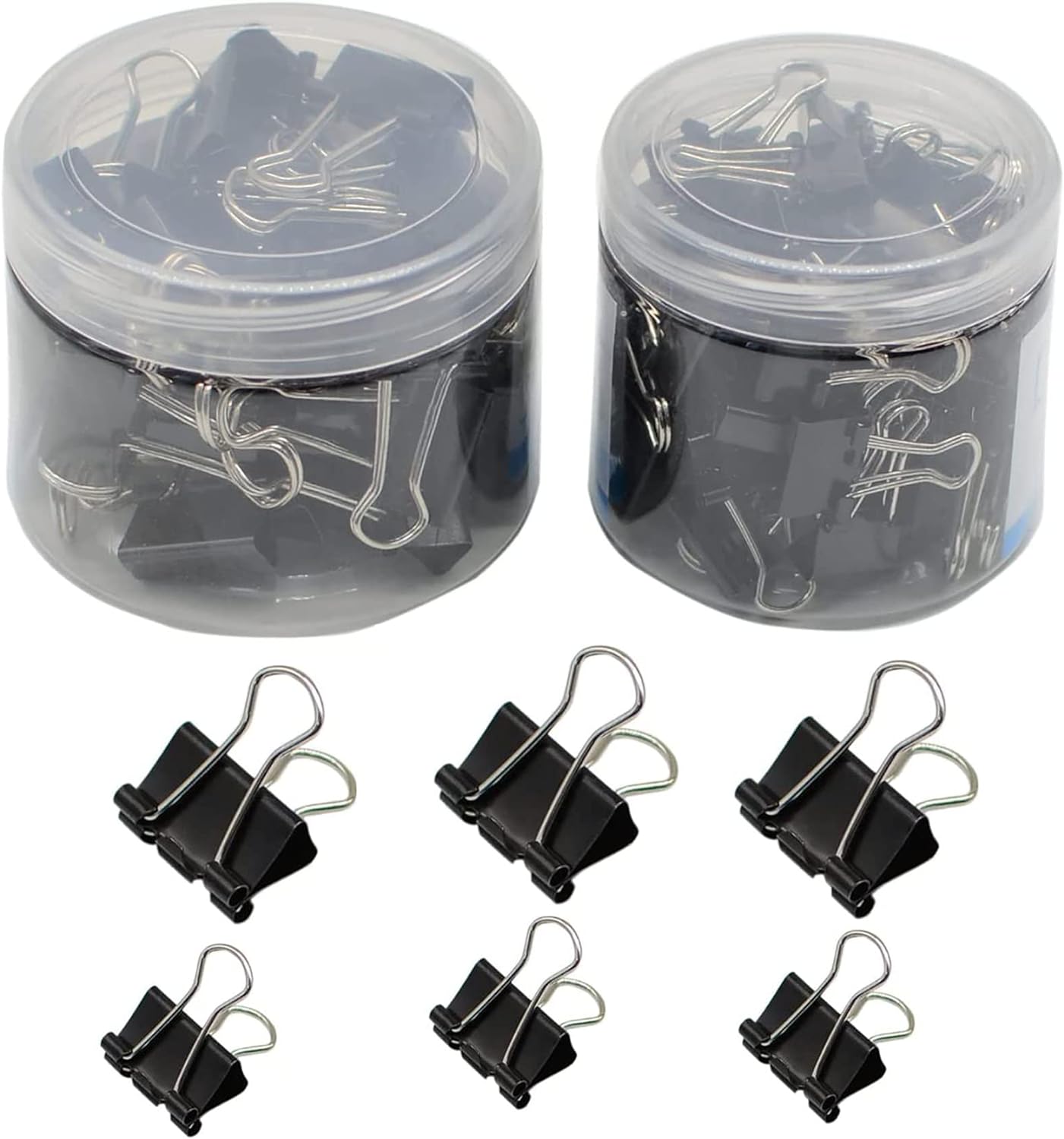 100 Pcs Black Small Binder Clips 2 Size Paper Clamps for Office Work School and Home Supplies (2 Size-100pcs)