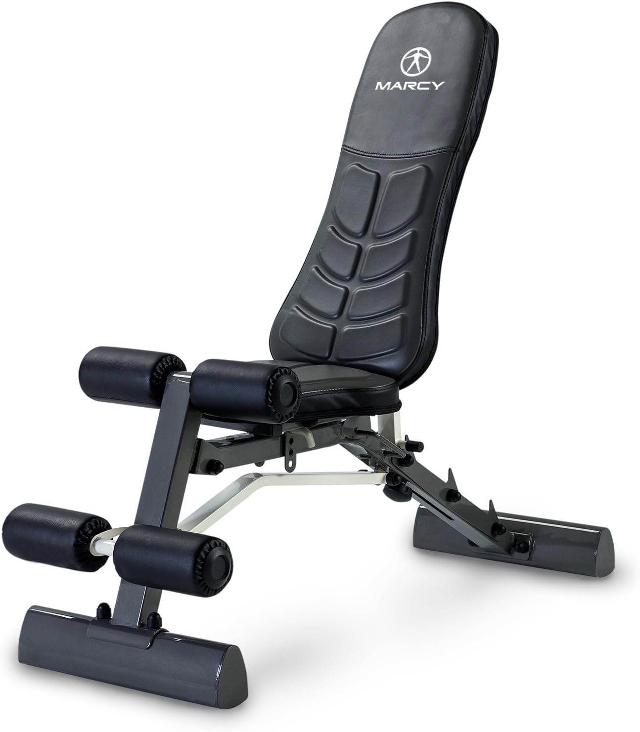 Marcy Deluxe Foldable Utility Bench Gym Equipment - SB-10100 , Black