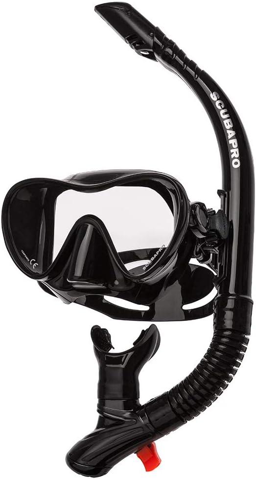 Scubapro Trinidad Single Tempered Glass Lens Frameless Scuba Snorkeling Mask Snorkel Set