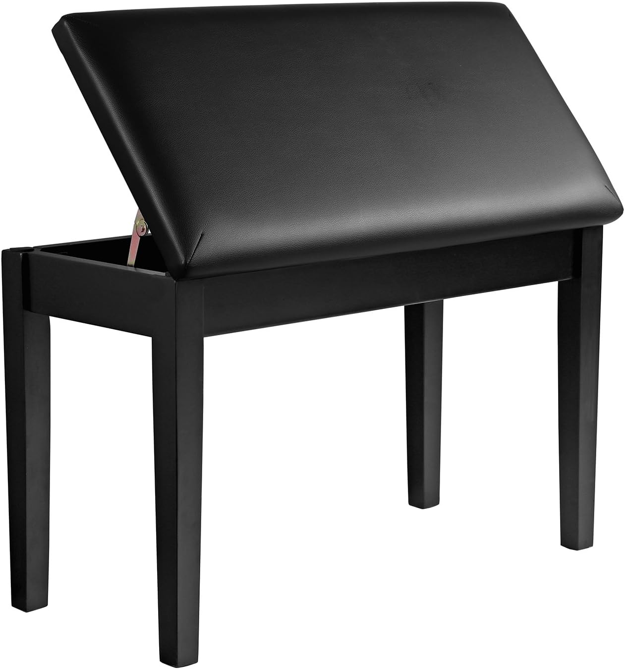 SONGMICS Wooden Duet Piano Bench with Padded Cushion and Music Storage Compartment, Piano Chair Seat, Black ULPB75BK