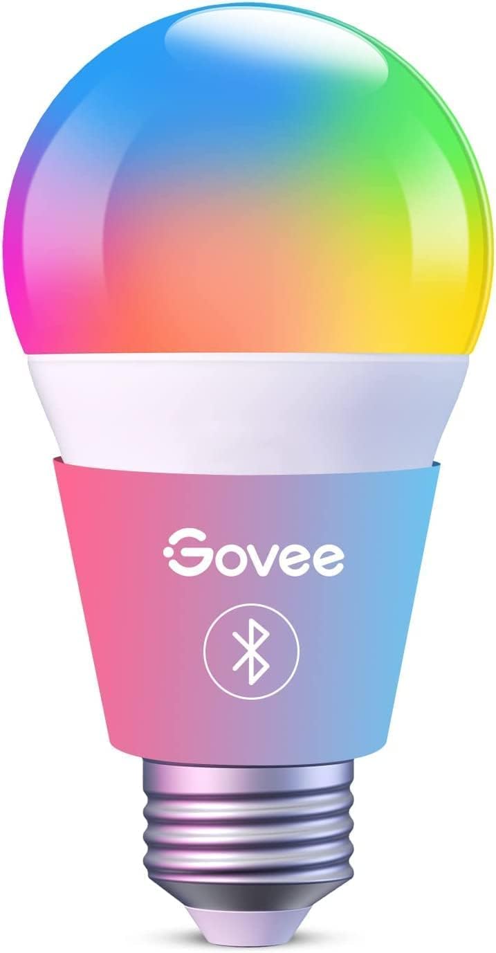 Govee LED Light Bulb Dimmable, Music Sync Color Changing, A19 7W 60W Equivalent, No Hub Required Multicolor Bluetooth Light Bulbs with App Control for Party Home (Don&#39;t Support WiFi/Alexa)