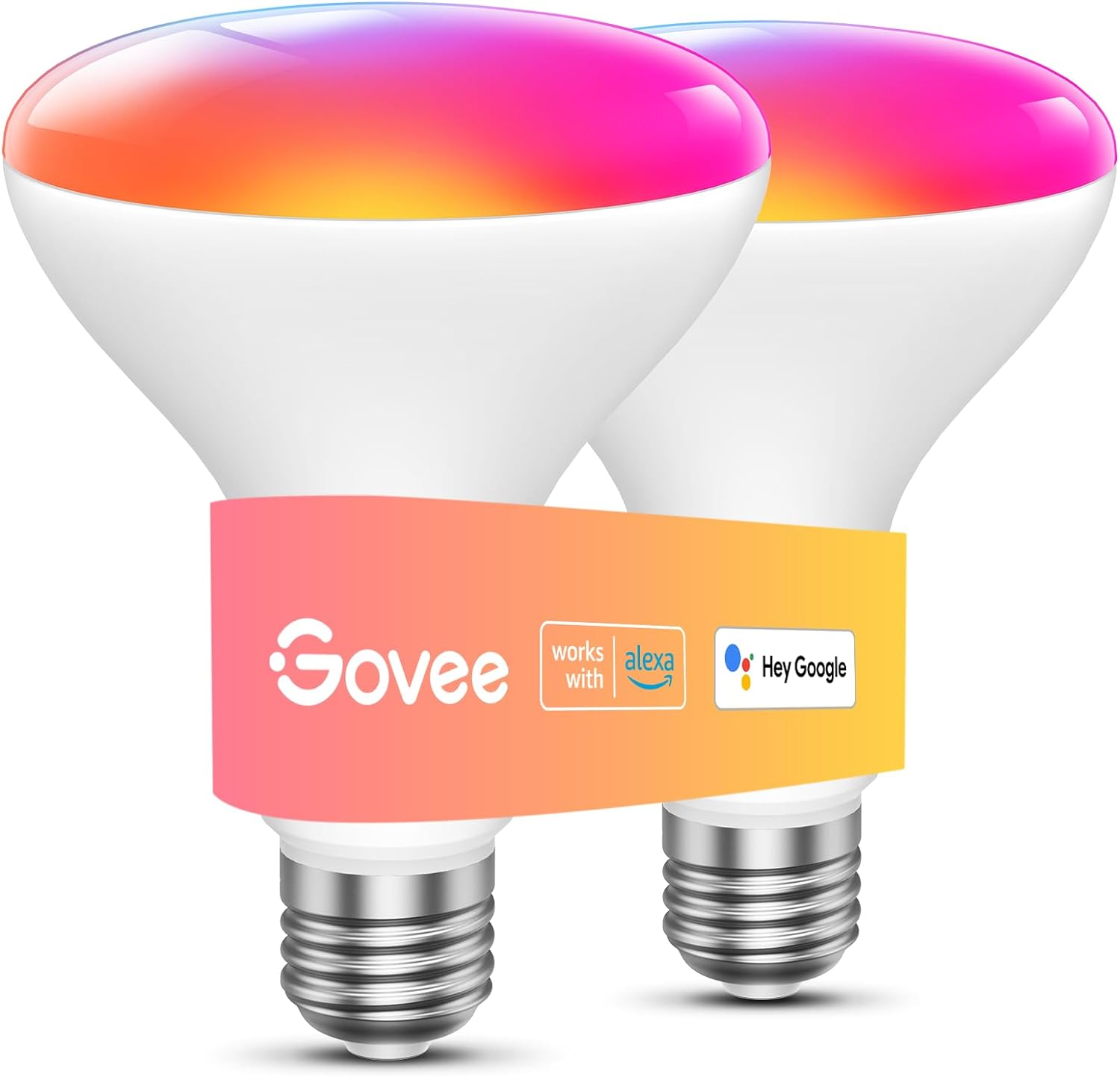 Govee Smart Light Bulbs, 1200 Lumens Dimmable BR30 Bulbs, RGBWW Color Changing Light Bulbs, WiFi & Bluetooth LED Bulbs, 16 Million Colors, Music Sync, Compatible with Alexa, Google Assistant, 2 Pack