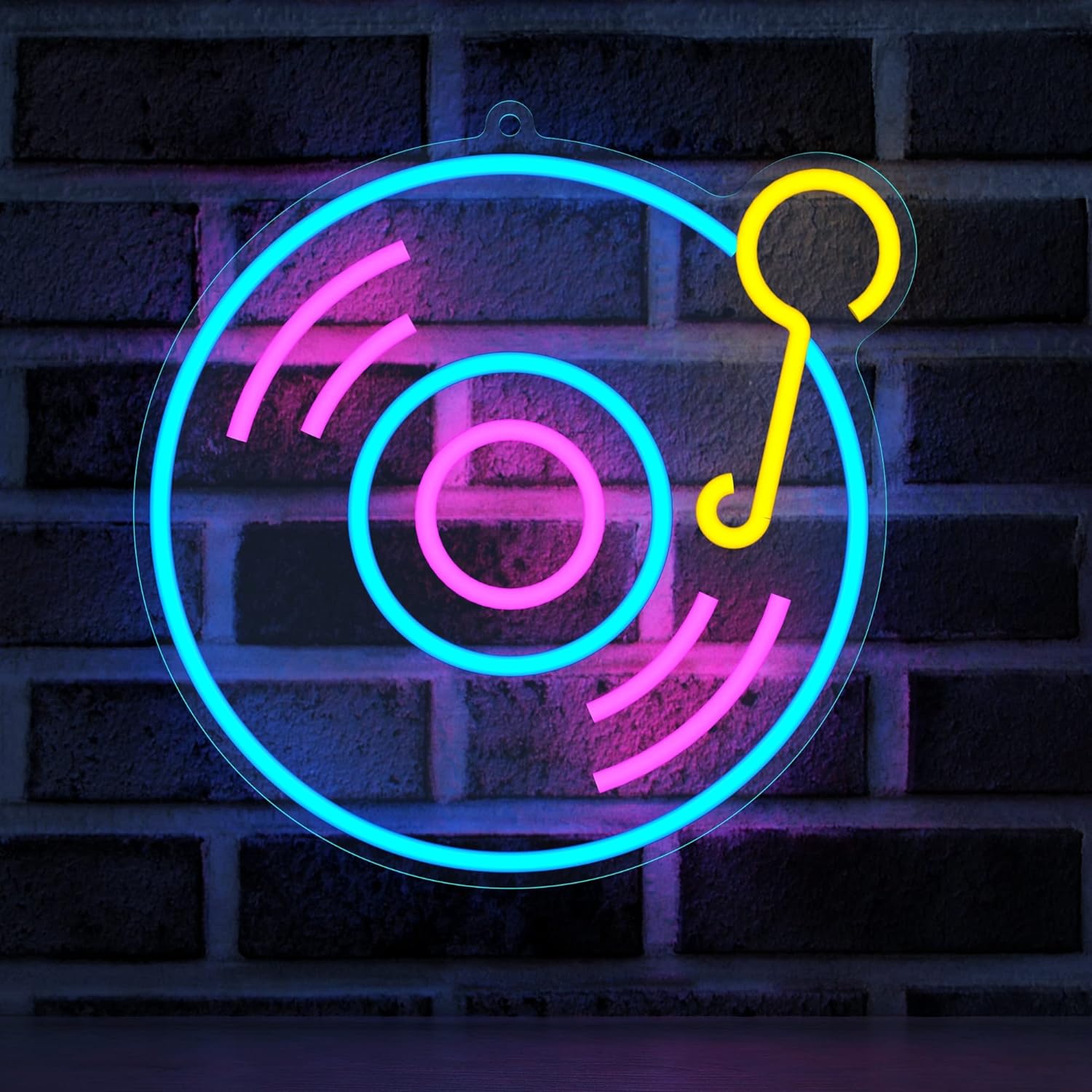 YuanDian Record Neon Sign, Music LED Neon Lights for Live Music Room Wall Decor, Gift Ideas for Boys Recording Studio Nephew Men Teen Son Grandson