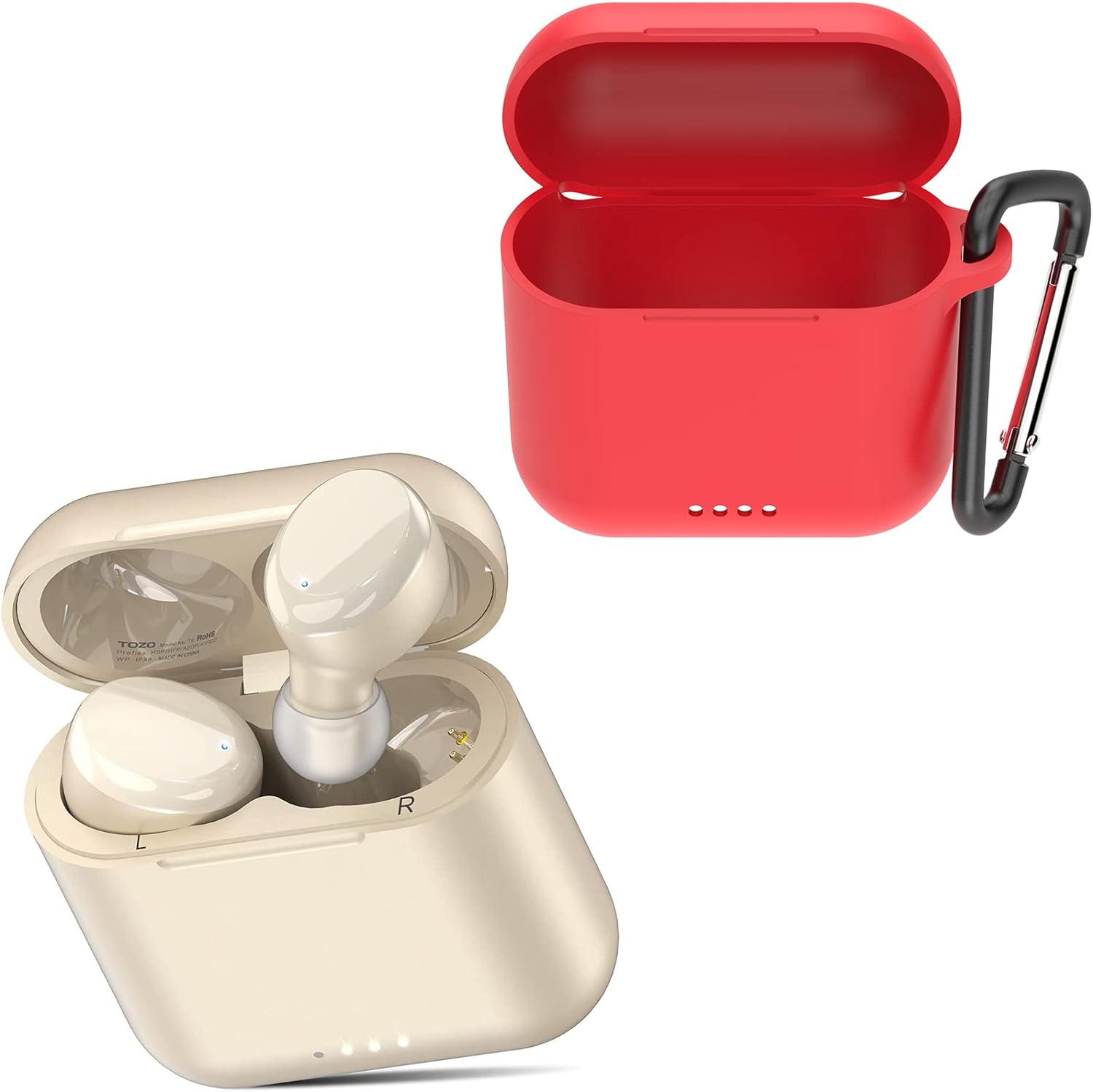 TOZO T6 Protective Silicone Case red T6 True Wireless Earbuds Bluetooth Headphones Champagne