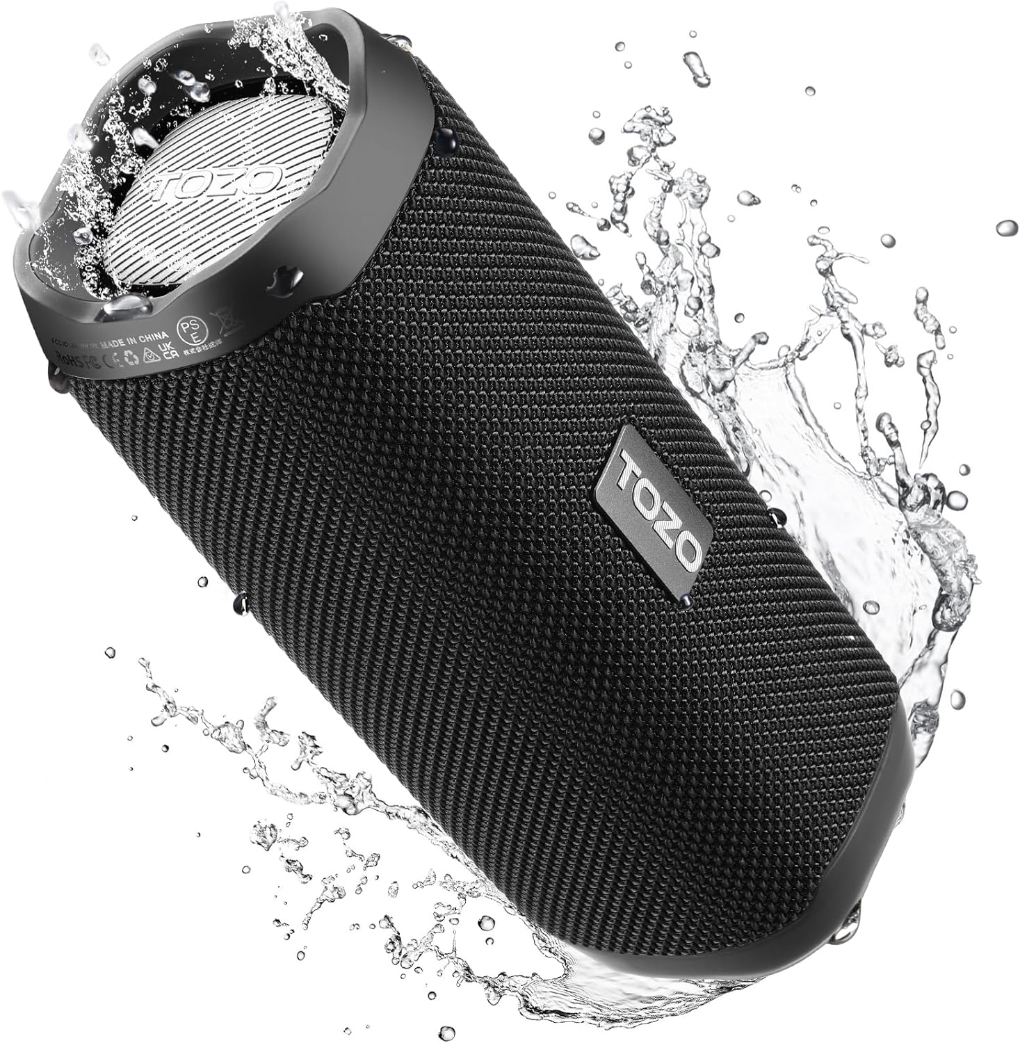 TOZO PA2 Bluetooth Speaker with Dual Drivers & Dual Bass Diaphragms, Deep Bass Loud Stereo Sound, IPX8 Waterproof, 25H Playtime, Custom EQ App Portable Wireless Speaker for Home Outdoors Travel Black