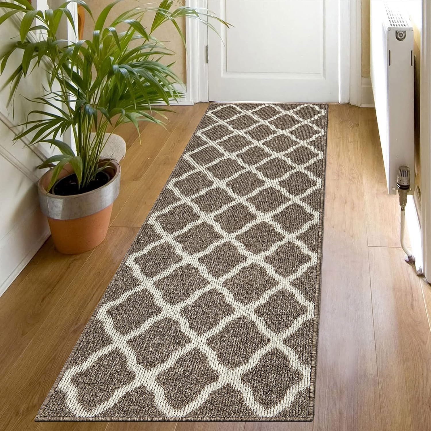 SHACOS Runner Rug 20x59 Non Slip Washable Entryway Runner Door Mat Runner Hallway Entrance Floor Carpet Runner for Home Kitchen Laundry Garage, Brown