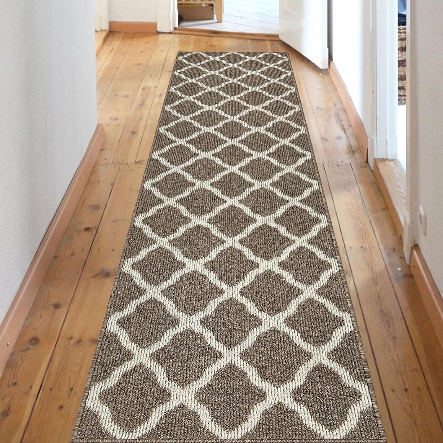 SHACOS Hallway Runner Rug 2'x8' Washable Kitchen Runner Rug Non Slip Water Absorbent Entryway Rug Runner Long Door Mat Indoor Runner Rug Floor Mat for Home Kitchen Laundry, Brown