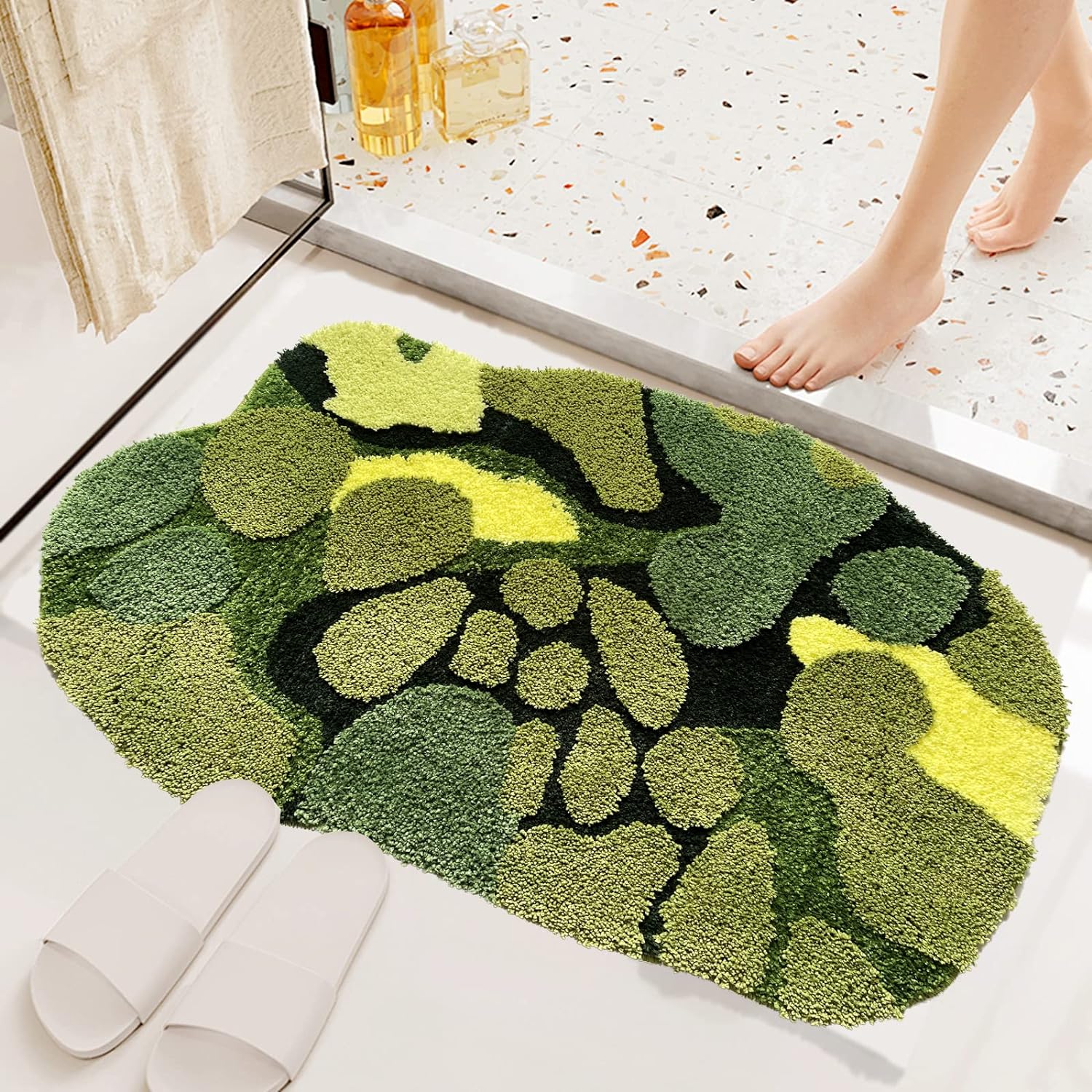 
Roll over image to zoom in




Grass Green Moss Bath Mat for Bathroom Cute 3D Moss Kitchen Rug Non Slip Shaggy Bedroom Decor Rugs Home Entryway Door Mat
