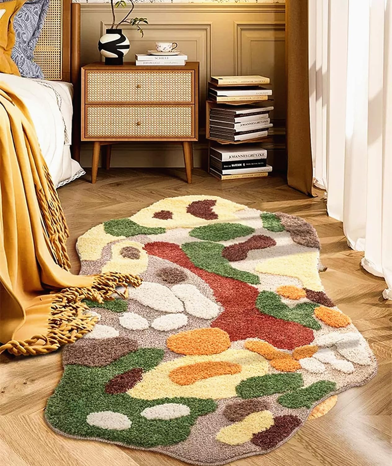 UKELER Soft Shag Rug for Girls Cute Moss Home Decor Non Slip Washable Area Runner Rugs for Bedroom Bedside Laundry Room Playroom 59''x31.5''