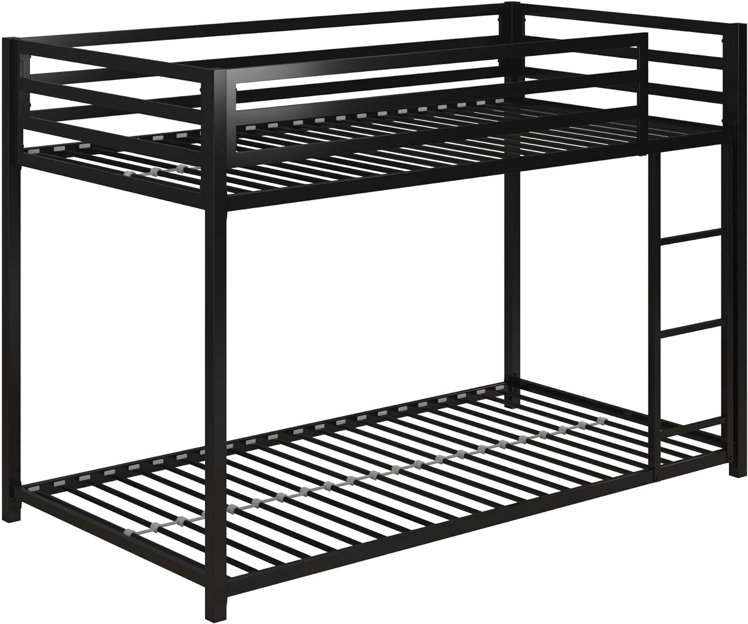 DHP Miles Metal Bunk Bed, Black, Twin over Twin