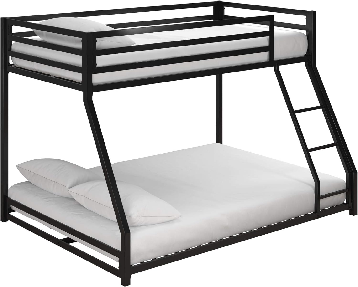 DHP Miles Metal Bunk Bed, Black, Twin Over Full