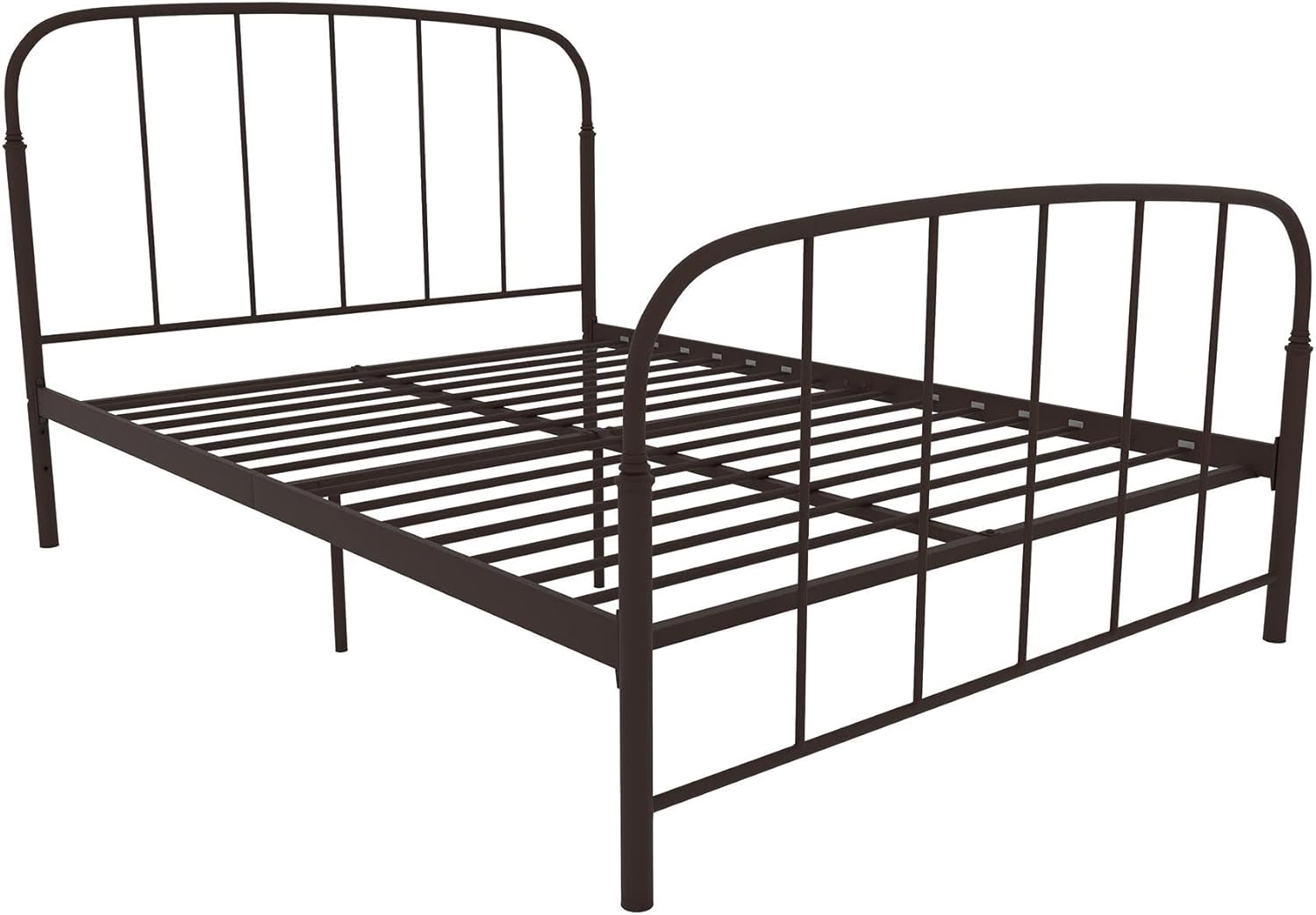 DHP Lafayette Metal Platform Bed with Rustic Style Curved Headboard and Footboard, Adustable Base Height for Underbed Storage, No Box Spring Needed, Full, Bronze