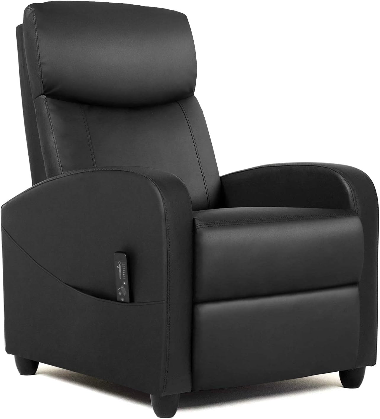 Massage Recliner Chair Living Room Chair Adjustable Home Theater Seating Winback Single Recliner Sofa Chair, Lazy Boy Recliner Padded Seat Pu Leather Push Back Recliners Armchair for Living Room