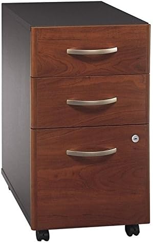 Home Square 2 Drawer Lateral File and 3 Drawer Mobile Pedestal Set in Cherry