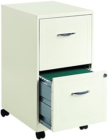 Home Square Set of 2 Mobile Filing Cabinets in White