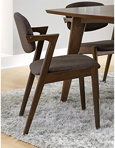 Home Square 3 Piece Mid Century Modern Dining Set in Dark Walnut