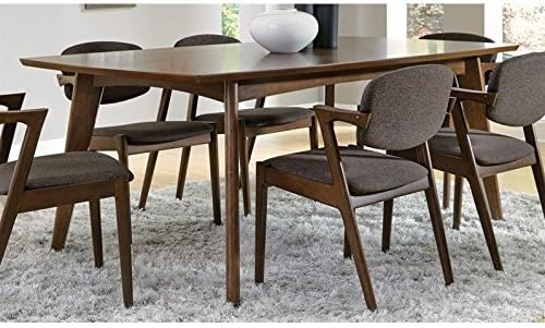 Home Square 5 Piece Mid Century Modern Dining Table and 4-Chair Set in Dark Walnut