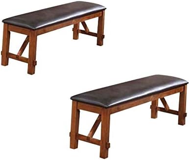 Home Square (Set of 2) Bench in Walnut