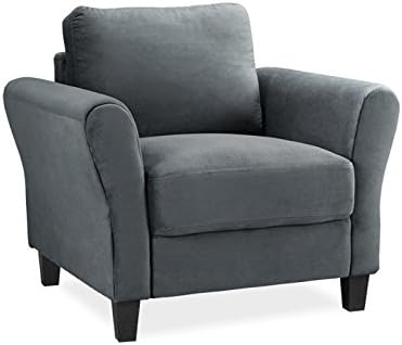 Home Square 3 Piece Sofa Set with Sofa, Loveseat, and Accent Chair in Dark Gray