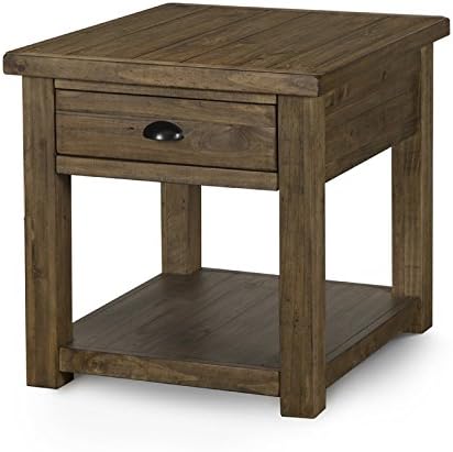 Home Square 3 Piece Coffee Table and End Table Set in Rustic Warm Nutmeg