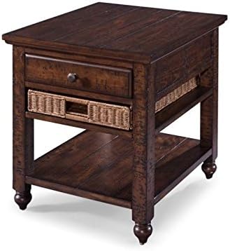 Home Square (Set of 2) 1 Drawer End Table in Brown