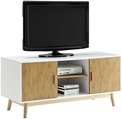 Home Square 3 Piece Living Room Set with TV Stand and (Set of 2) End Tables in Natural and White