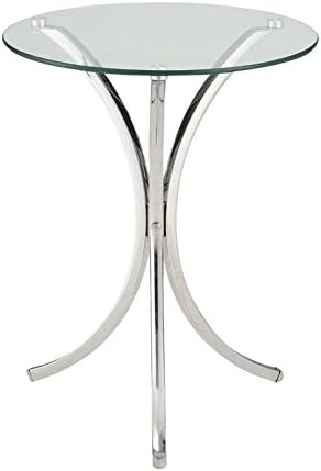 Home Square (Set of 2) Glass Top End Table in Chrome