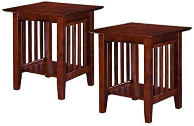 Home Square Set of 2 End Table in Walnut