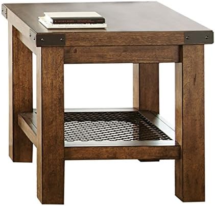 Home Square Set of 2 End Table in Distressed Oak