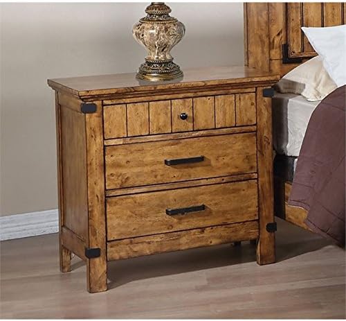 3 Piece Dresser and Nightstand Set in Honey Brown