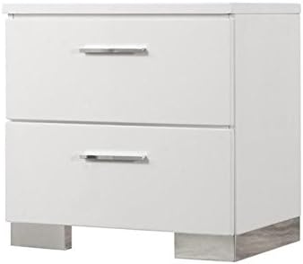 Home Square 3 Piece Set with Chest and (Set of 2) 2 Drawer Night Stands in White