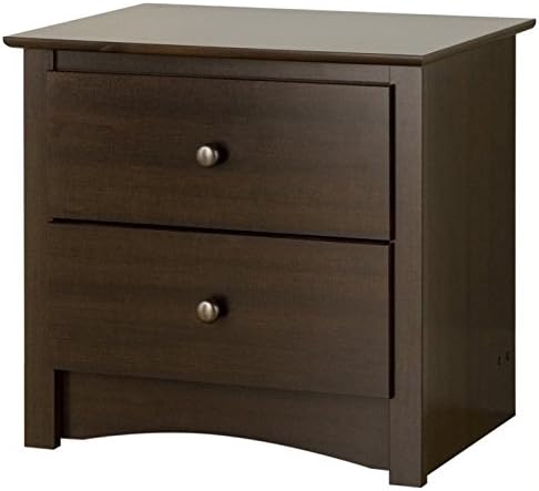 Home Square Fremont 3 Piece Set with Wooden Night Table, 5-Drawer Chestr and 6-Drawer Dresser in Espresso