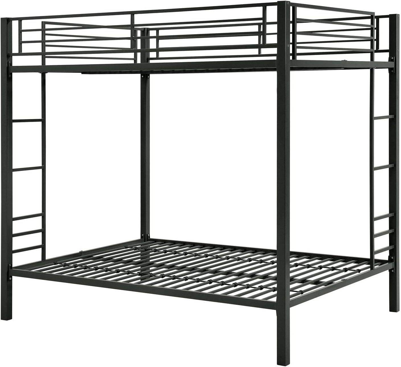 DHP Full over Full Bunk Bed for Kids, Metal Frame with Ladder (Black)