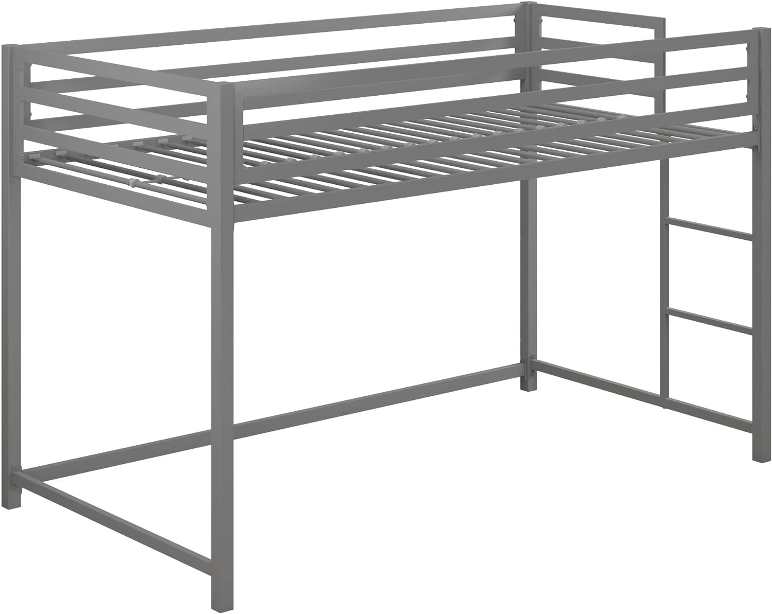 DHP Miles Metal Junior Twin Loft Bed, Silver