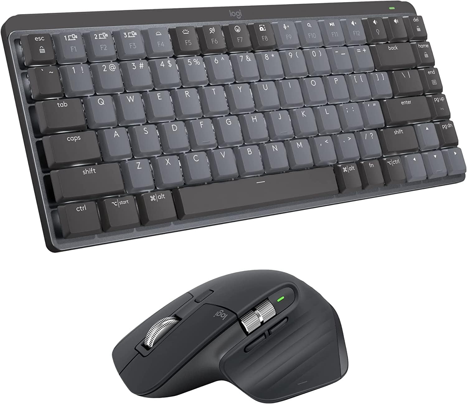 Logitech MX Mechanical Mini TKL Illuminated Wireless Keyboard, Tactile Quiet, and MX Master 3S Performance Wireless Bluetooth Mouse Bundle, macOS, Windows, Linux, iOS, Android