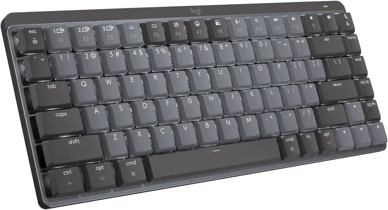 Logitech MX Mechanical Mini for Mac Wireless Illuminated Keyboard, Low-Profile Switches, Tactile Quiet Keys, Bluetooth, USB-C, Apple, iPad - Space Grey - With Free Adobe Creative Cloud Subscription