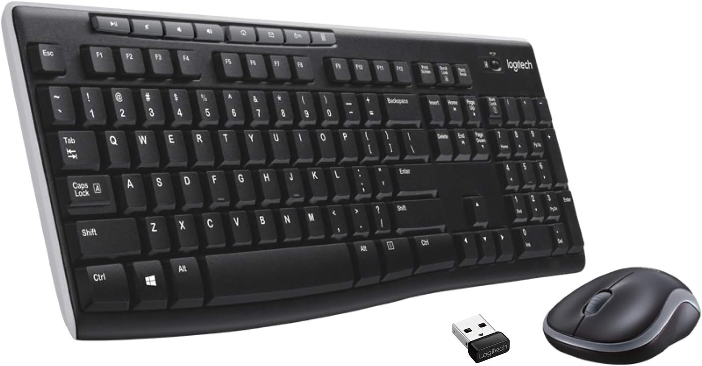 Logitech 920004536 MK270 Wireless Combo Keyboard/Mouse USB Black