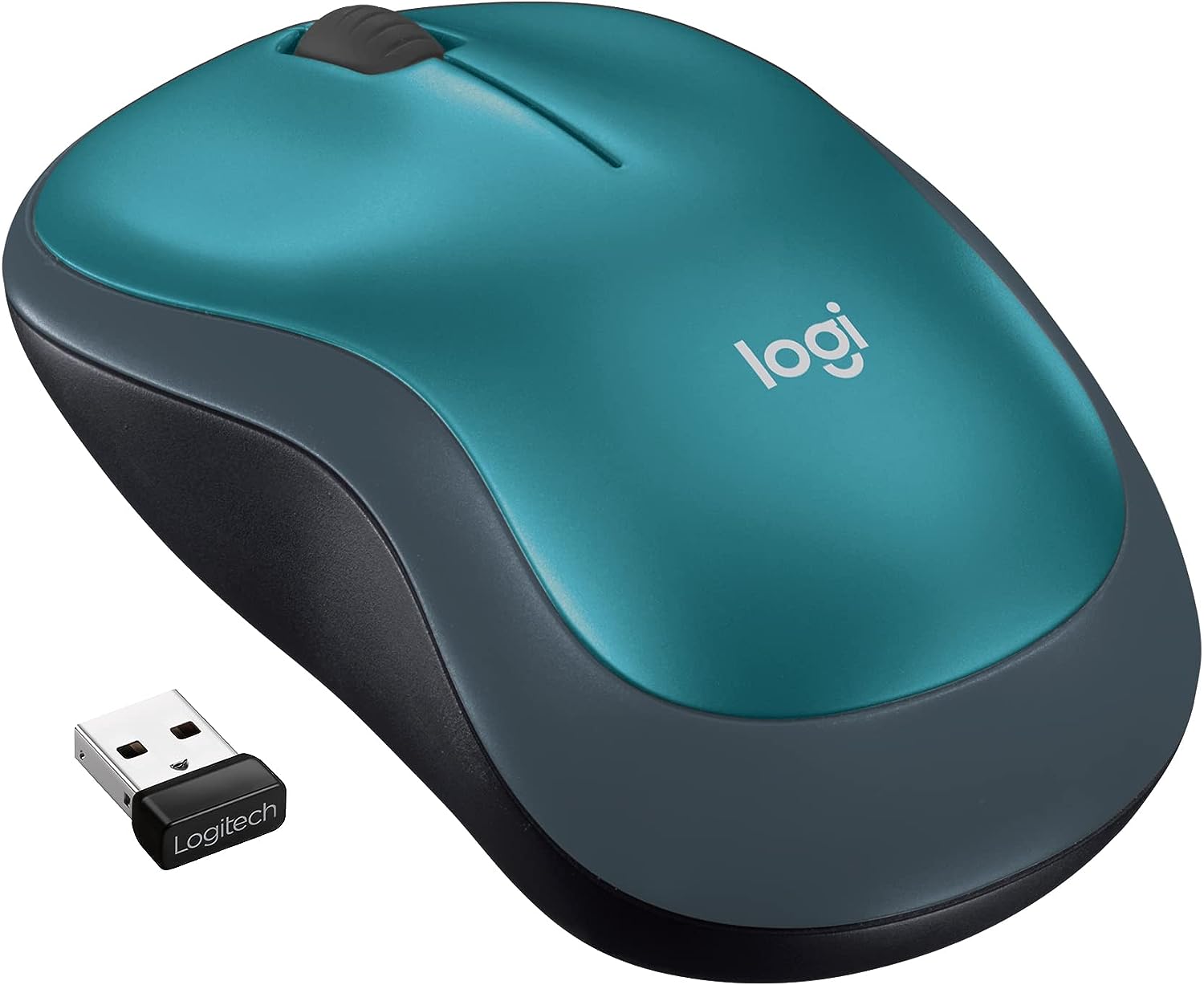 Logitech M185 Wireless Mouse, 2.4GHz with USB Mini Receiver, 12-Month Battery Life, 1000 DPI Optical Tracking, Ambidextrous, Compatible with PC, Mac, Laptop - Blue