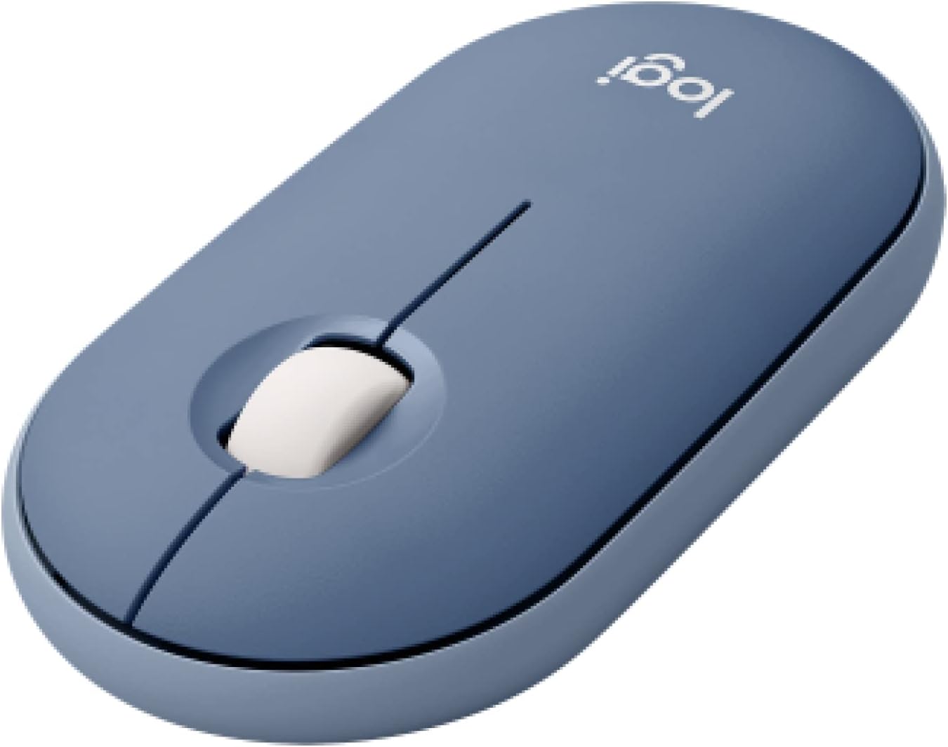 Logitech Pebble Wireless Mouse with Bluetooth or 2.4 GHz Receiver, Silent, Slim Computer Mouse with Quiet Clicks, for Laptop/Notebook/iPad/PC/Mac/Chromebook - Blueberry