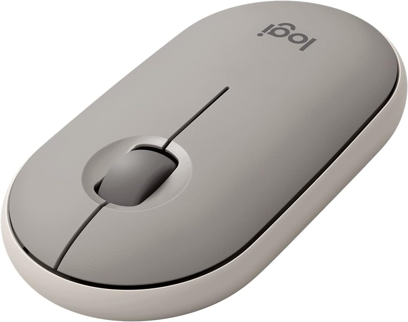 Logitech Pebble Wireless Mouse with Bluetooth or 2.4 GHz Receiver, Silent, Slim Computer Mouse with Quiet Clicks, for Laptop/Notebook/iPad/PC/Mac/Chromebook - Sand