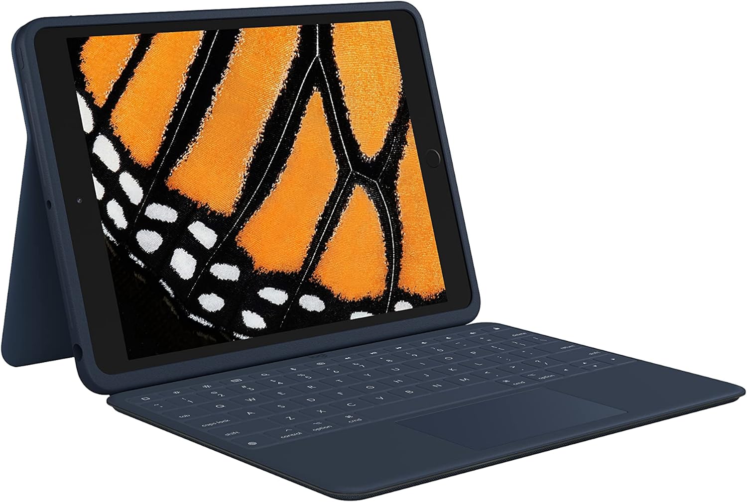 Logitech Rugged Combo 3 Touch iPad Keyboard Case with Trackpad and Smart Connector for iPad (7th, 8th and 9th Generation) for Education - Classic Blue