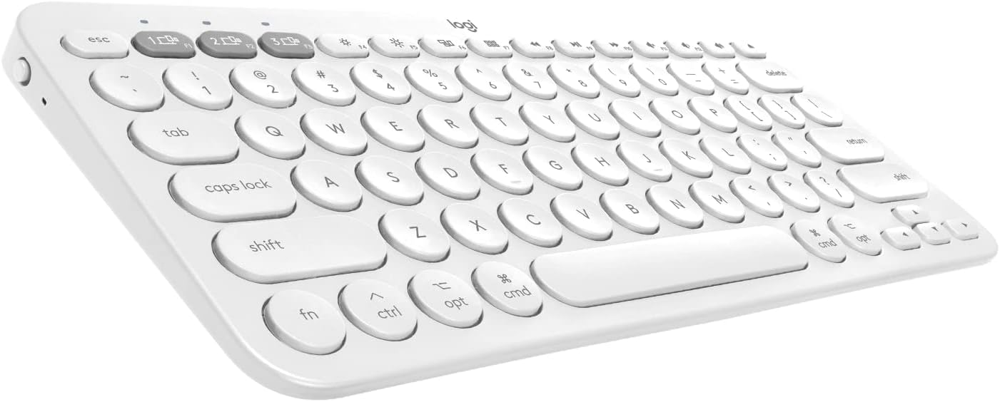 Logitech K380 Multi-Device Bluetooth Keyboard for Mac with Compact Slim Profile, Easy-Switch, 2 Year Battery, MacBook Pro/ Air/ iMac/ iPad Compatible - Off White