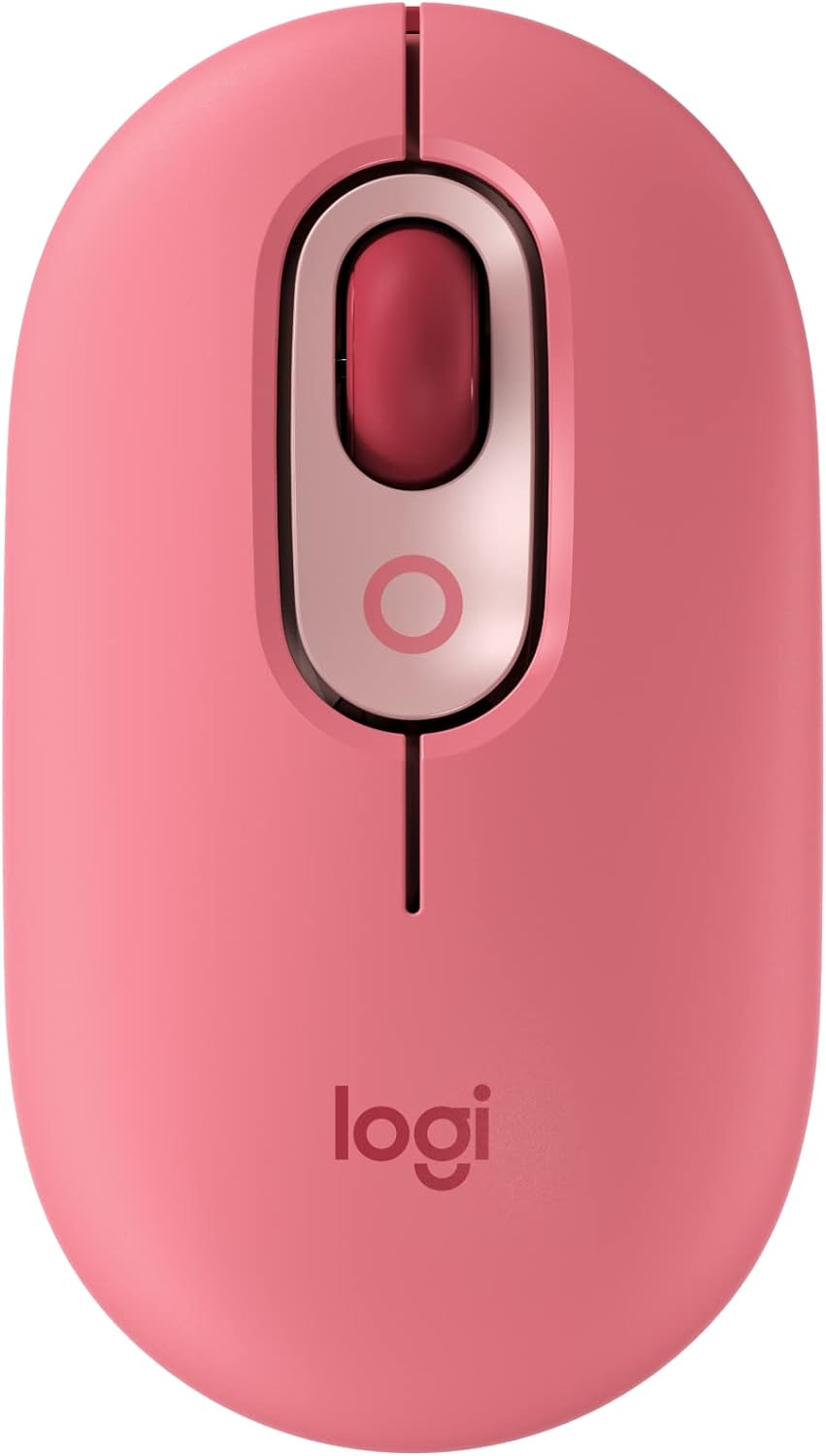 Logitech POP Mouse, Wireless Mouse with Customizable Emojis, SilentTouch Technology, Precision/Speed Scroll, Compact Design, Bluetooth, Multi-Device, OS Compatible - Heartbreaker Rose