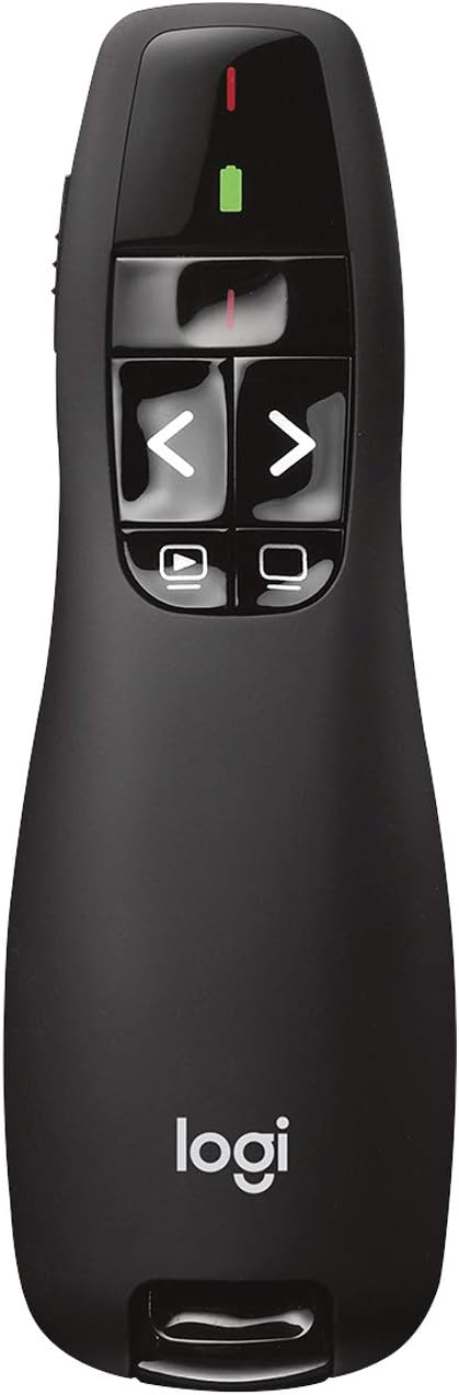 Logitech Wireless Presenter R400, Wireless Presentation Remote Clicker with Laser Pointer